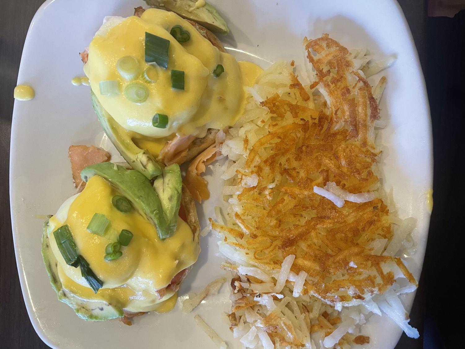 Despite the colorful appearance, the Salmon Eggs Benedict isn’t as tasty as it
looks. Photo by Sophia Woods