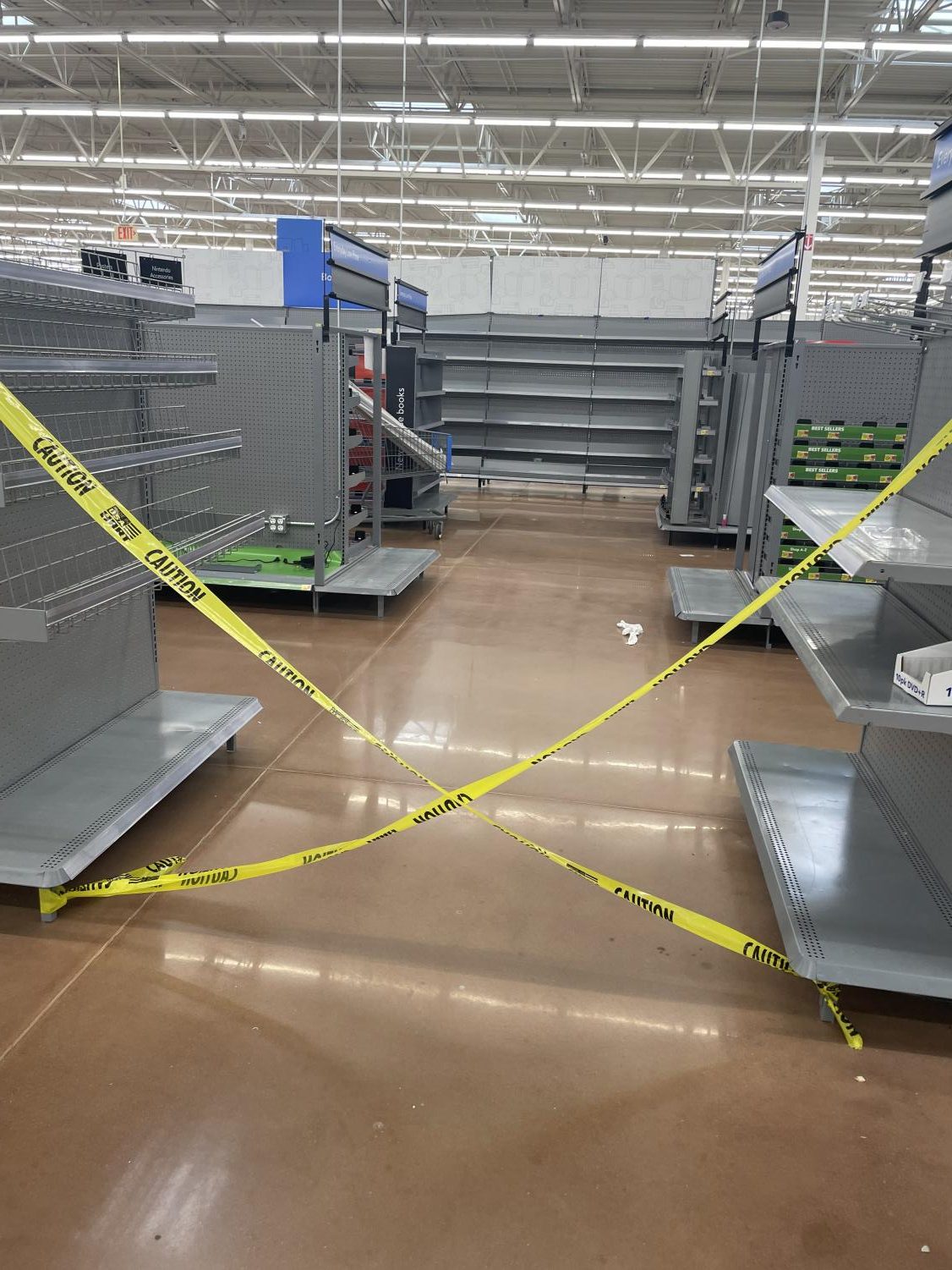 Aisles of empty shelves are a common sight leading up to Plainfields Rte. 59 Walmart location closing on March 10. Photo by Sophia Woods