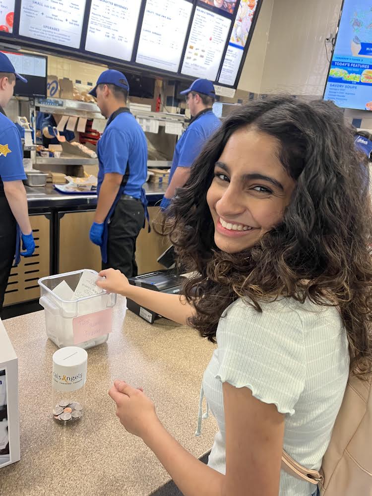 Sophomore Elsa Baachu donates to the North Tiger Buddies fundraiser at Culvers in Plainfield on Sept. 14.